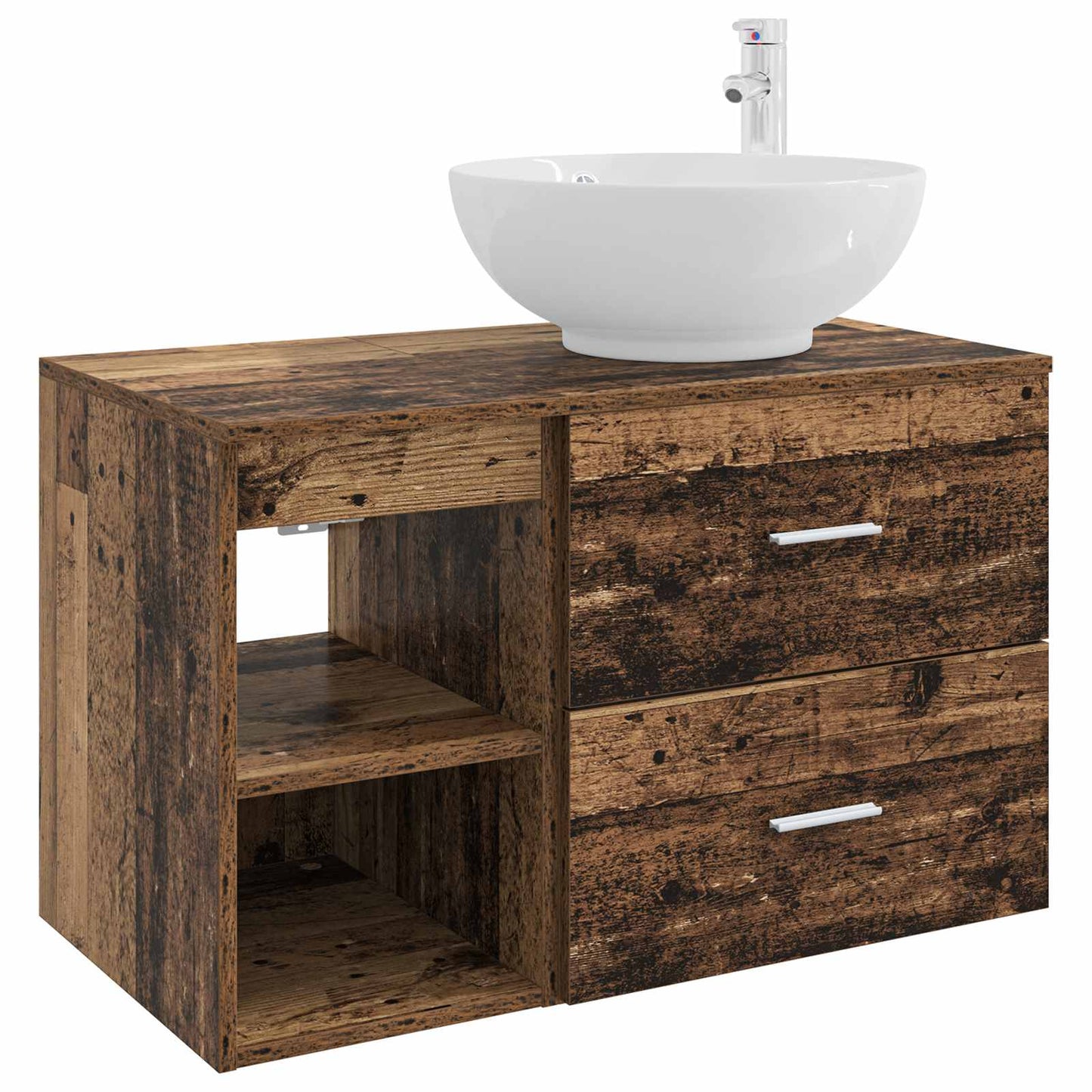 vidaXL Bathroom Furniture Set 2 pcs Old Wood Engineered Wood