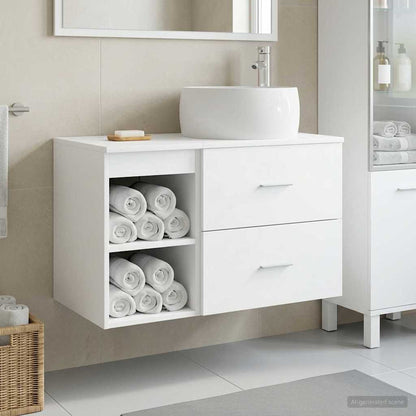 vidaXL Bathroom Furniture Set 2 pcs White Engineered Wood