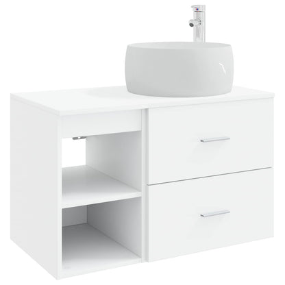 vidaXL Bathroom Furniture Set 2 pcs White Engineered Wood
