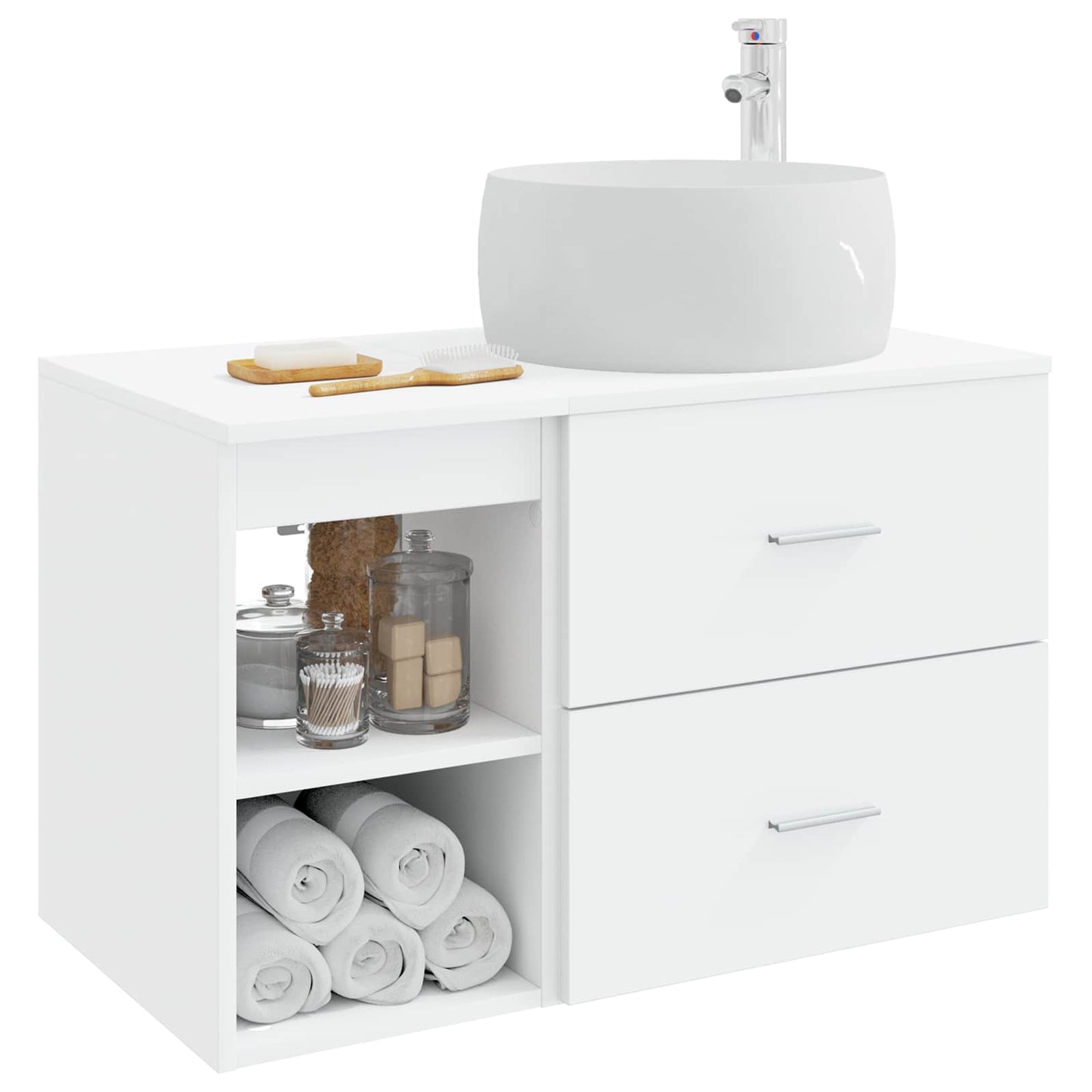 vidaXL Bathroom Furniture Set 2 pcs White Engineered Wood