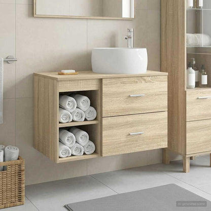 vidaXL Bathroom Furniture Set 2 pcs Sonoma Oak Engineered Wood