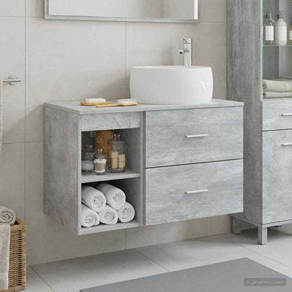 vidaXL Bathroom Furniture Set 2 pcs Concrete Grey Engineered Wood