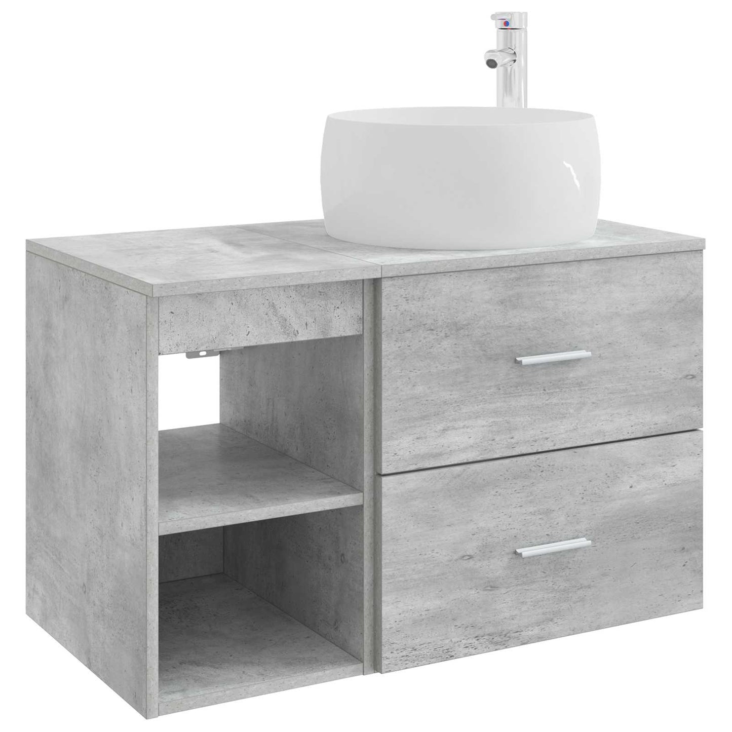 vidaXL Bathroom Furniture Set 2 pcs Concrete Grey Engineered Wood