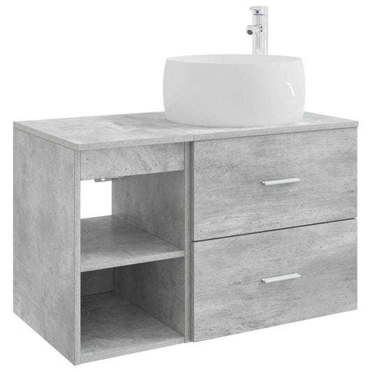 vidaXL Bathroom Furniture Set 2 pcs Concrete Grey Engineered Wood