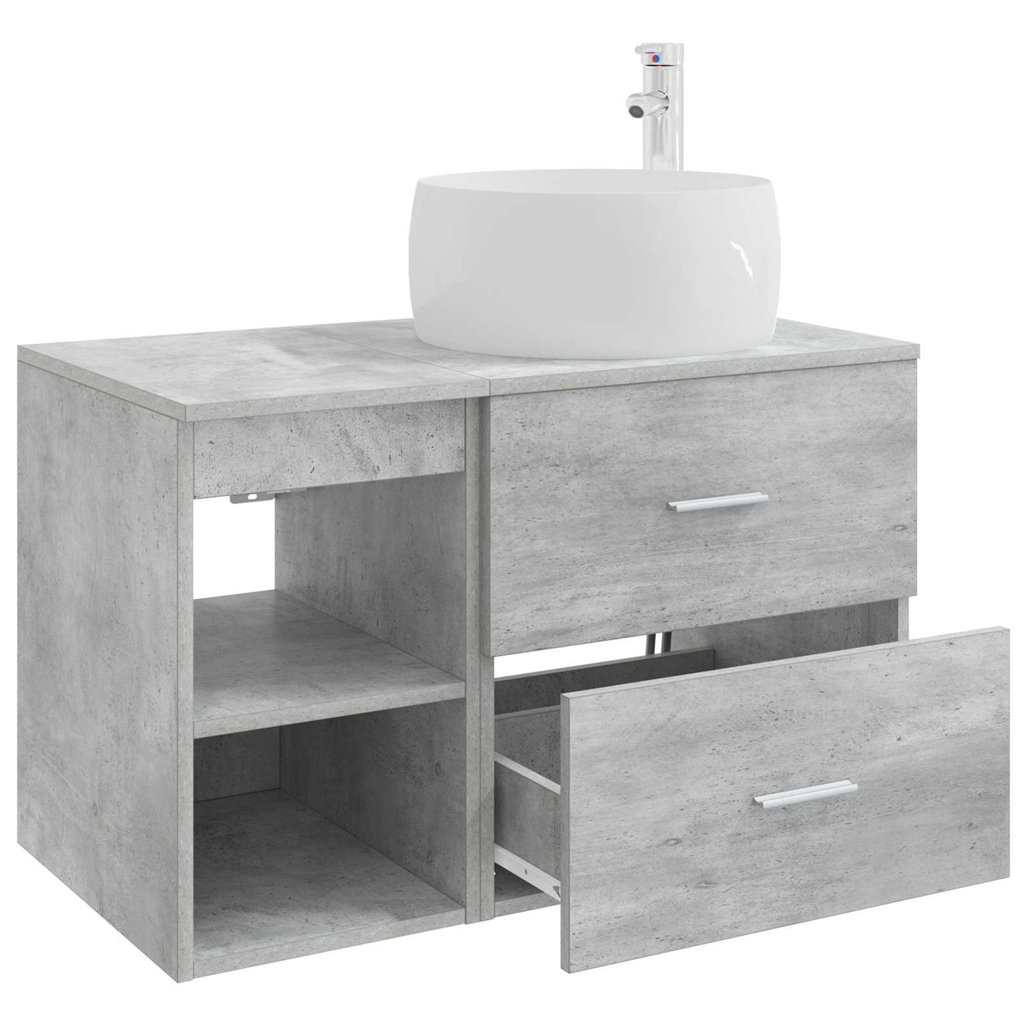vidaXL Bathroom Furniture Set 2 pcs Concrete Grey Engineered Wood