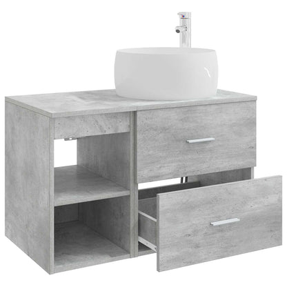 vidaXL Bathroom Furniture Set 2 pcs Concrete Grey Engineered Wood