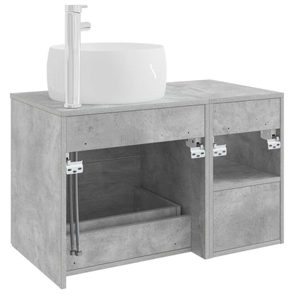 vidaXL Bathroom Furniture Set 2 pcs Concrete Grey Engineered Wood