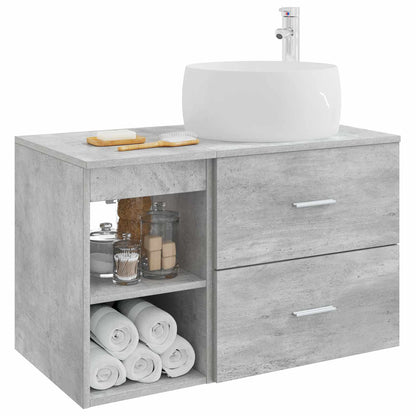 vidaXL Bathroom Furniture Set 2 pcs Concrete Grey Engineered Wood