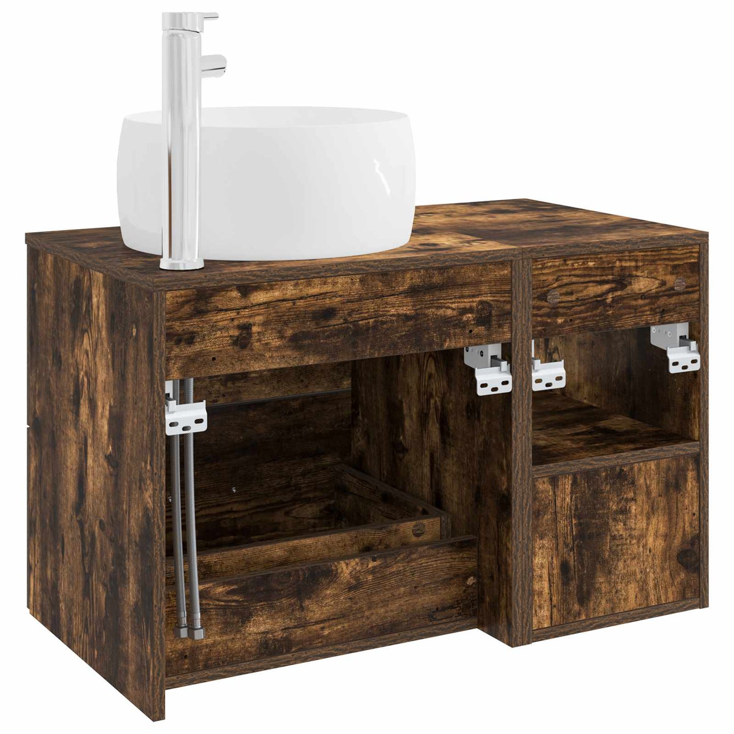 vidaXL Bathroom Furniture Set 2 pcs Smoked Oak Engineered Wood