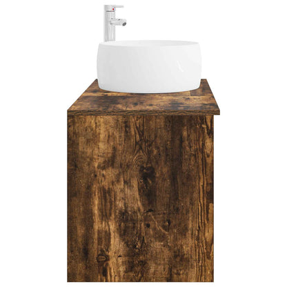 vidaXL Bathroom Furniture Set 2 pcs Smoked Oak Engineered Wood