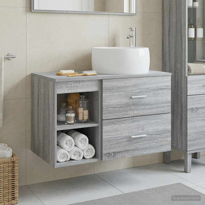vidaXL Bathroom Furniture Set 2 pcs Grey Sonoma Engineered Wood