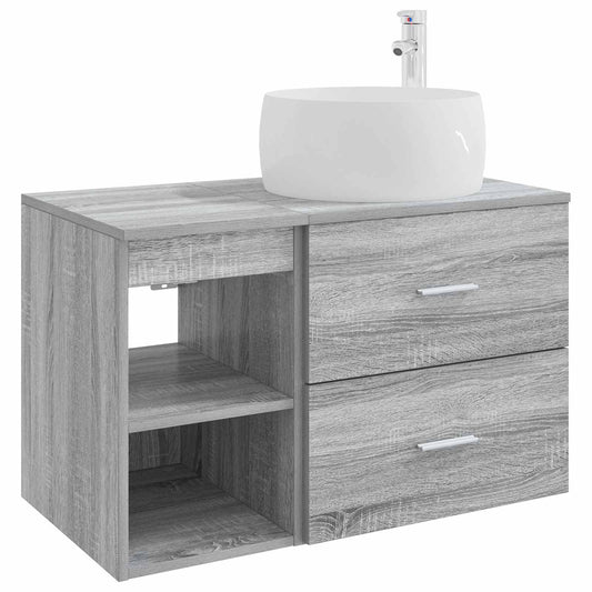 vidaXL Bathroom Furniture Set 2 pcs Grey Sonoma Engineered Wood
