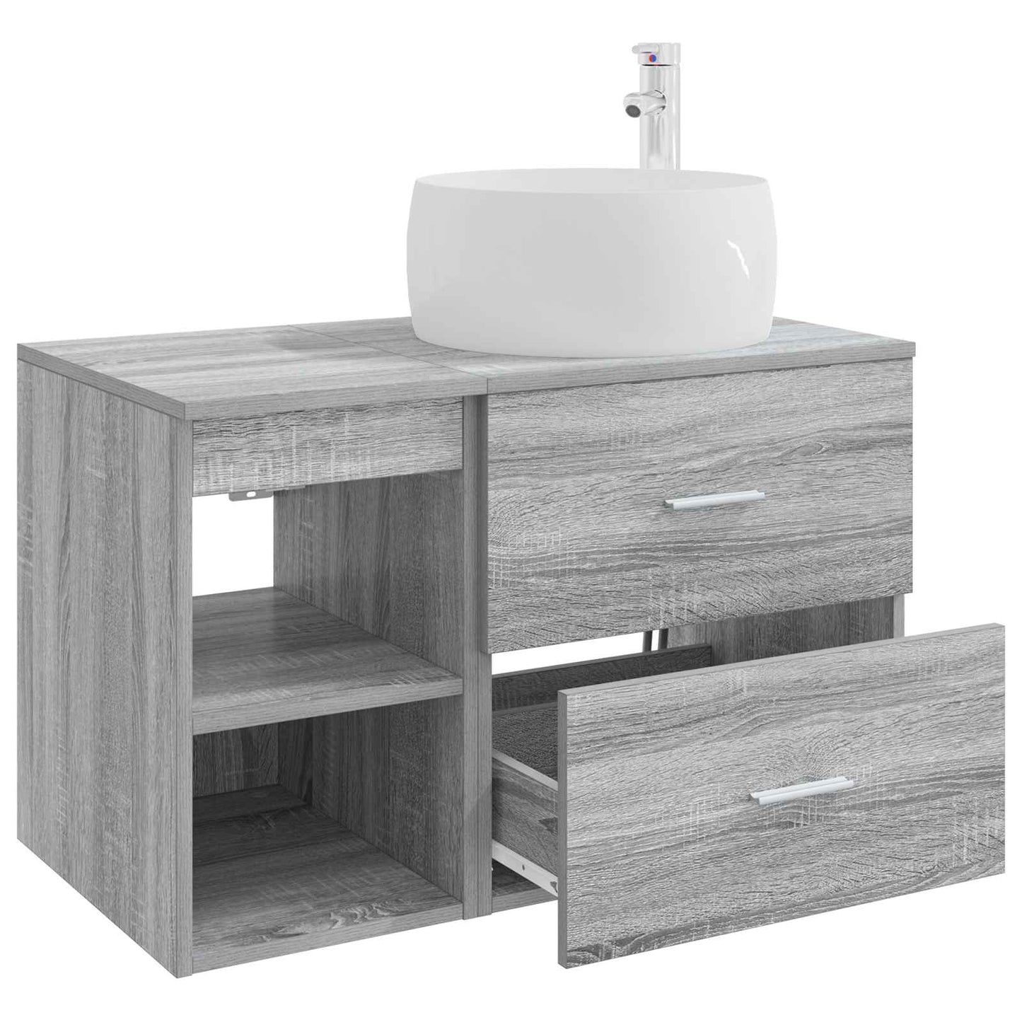 vidaXL Bathroom Furniture Set 2 pcs Grey Sonoma Engineered Wood