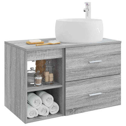 vidaXL Bathroom Furniture Set 2 pcs Grey Sonoma Engineered Wood