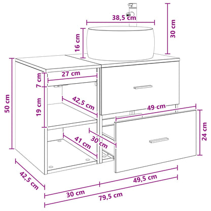 vidaXL Bathroom Furniture Set 2 pcs Grey Sonoma Engineered Wood