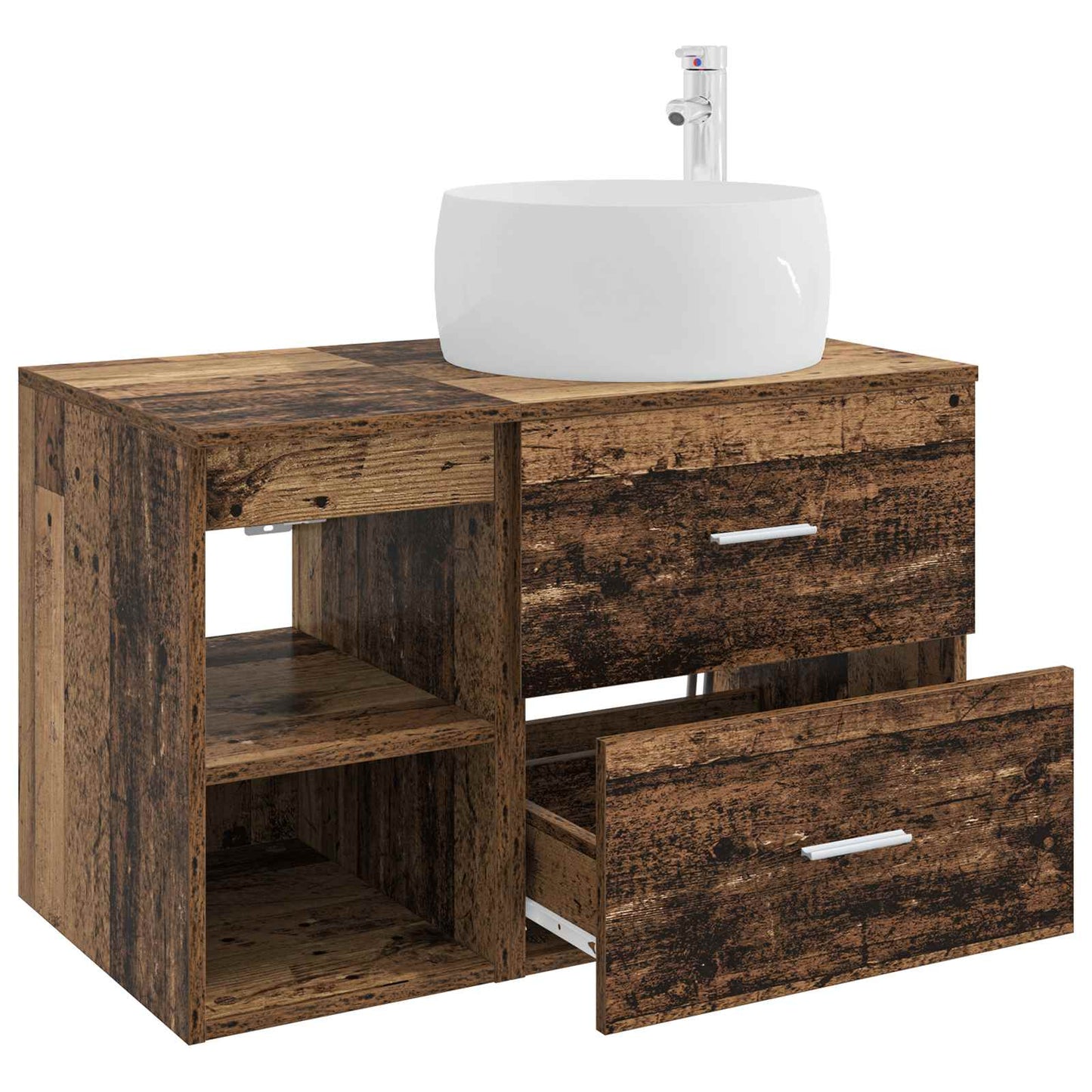 vidaXL Bathroom Furniture Set 2 pcs Old Wood Engineered Wood