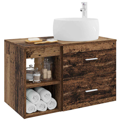 vidaXL Bathroom Furniture Set 2 pcs Old Wood Engineered Wood