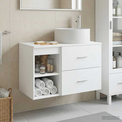 vidaXL Bathroom Furniture Set 2 pcs White Engineered Wood