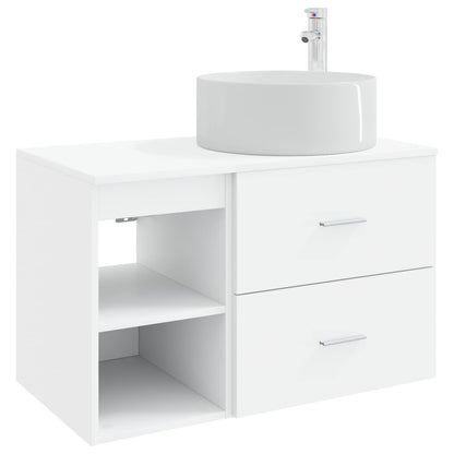 vidaXL Bathroom Furniture Set 2 pcs White Engineered Wood