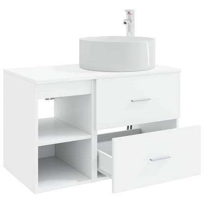 vidaXL Bathroom Furniture Set 2 pcs White Engineered Wood