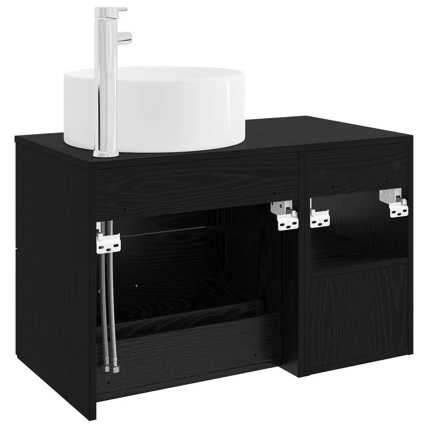 vidaXL Bathroom Furniture Set 2 pcs Black Oak Engineered Wood