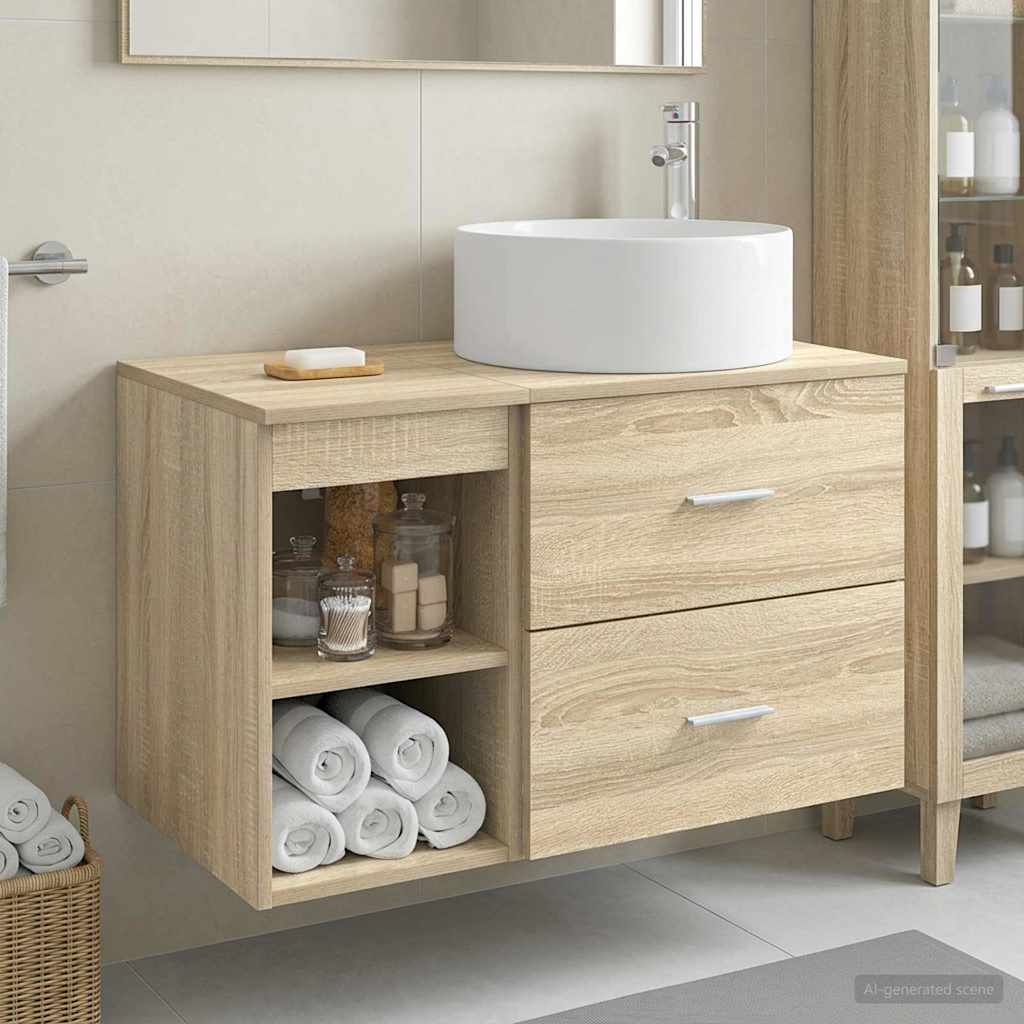 vidaXL Bathroom Furniture Set 2 pcs Sonoma Oak Engineered Wood