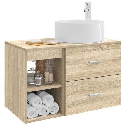 vidaXL Bathroom Furniture Set 2 pcs Sonoma Oak Engineered Wood
