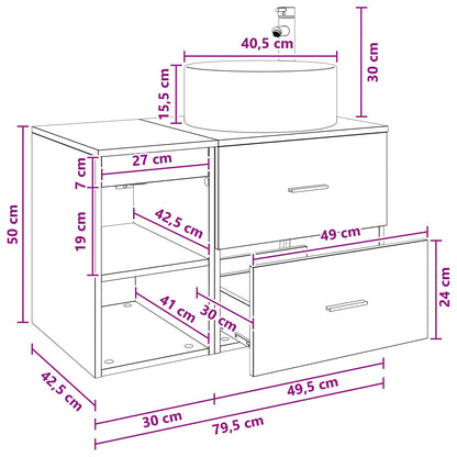 vidaXL Bathroom Furniture Set 2 pcs Sonoma Oak Engineered Wood