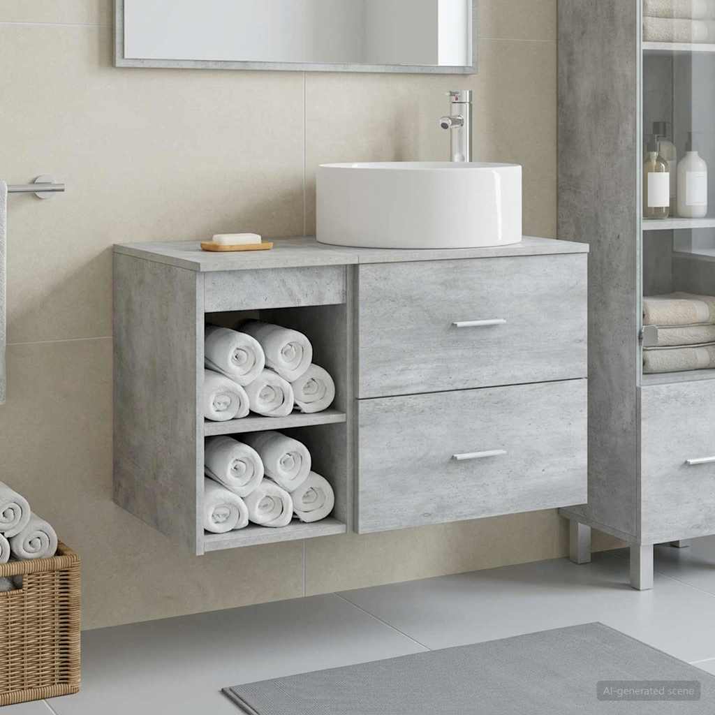 vidaXL Bathroom Furniture Set 2 pcs Concrete Grey Engineered Wood