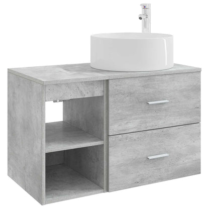 vidaXL Bathroom Furniture Set 2 pcs Concrete Grey Engineered Wood