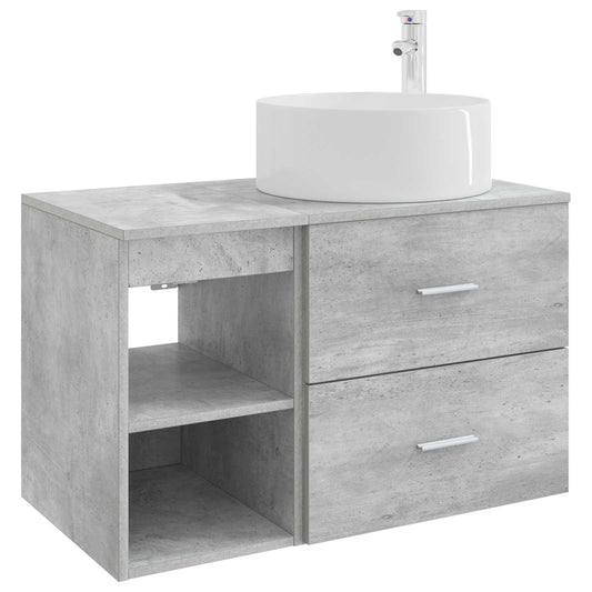 vidaXL Bathroom Furniture Set 2 pcs Concrete Grey Engineered Wood