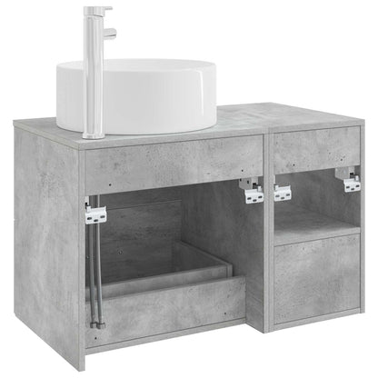 vidaXL Bathroom Furniture Set 2 pcs Concrete Grey Engineered Wood