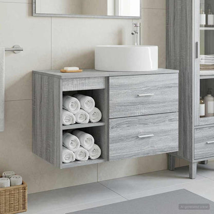 vidaXL Bathroom Furniture Set 2 pcs Grey Sonoma Engineered Wood