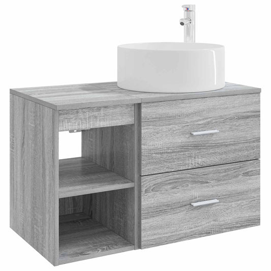 vidaXL Bathroom Furniture Set 2 pcs Grey Sonoma Engineered Wood