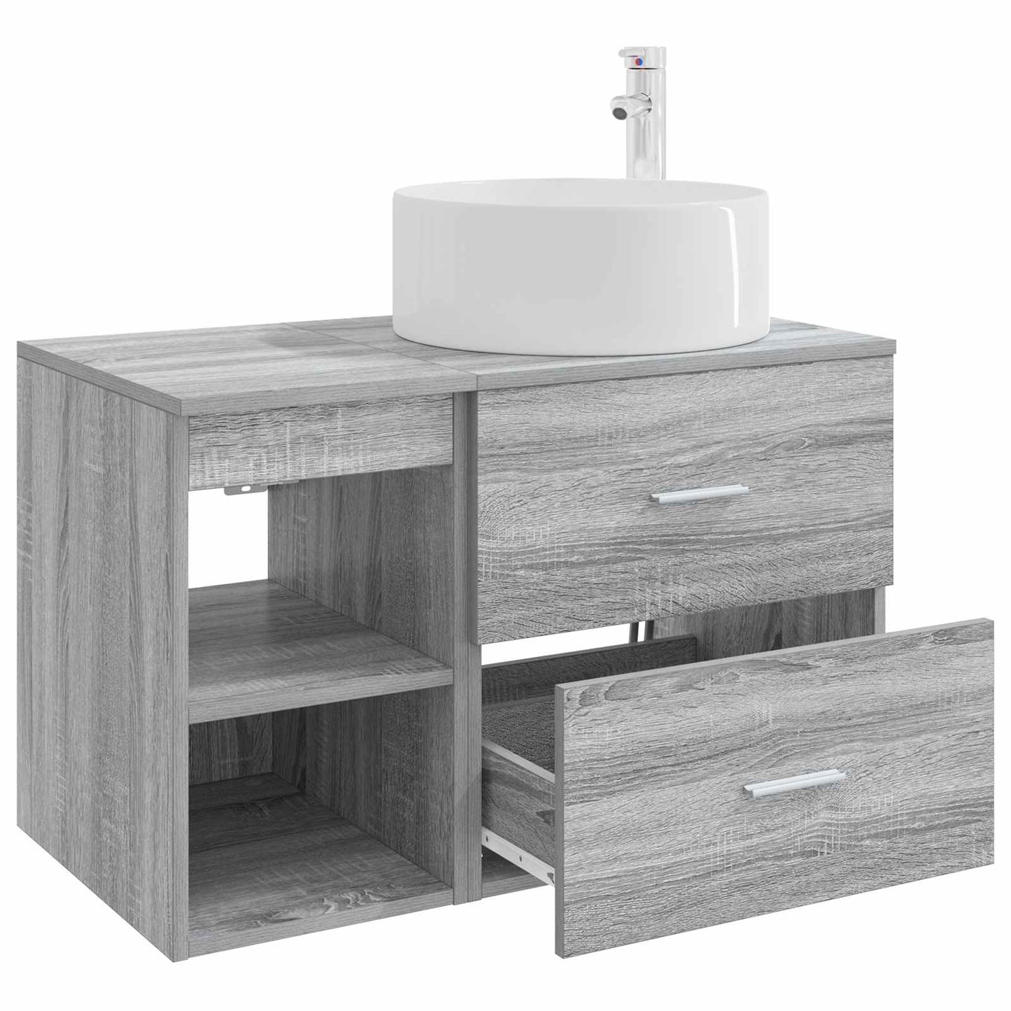 vidaXL Bathroom Furniture Set 2 pcs Grey Sonoma Engineered Wood