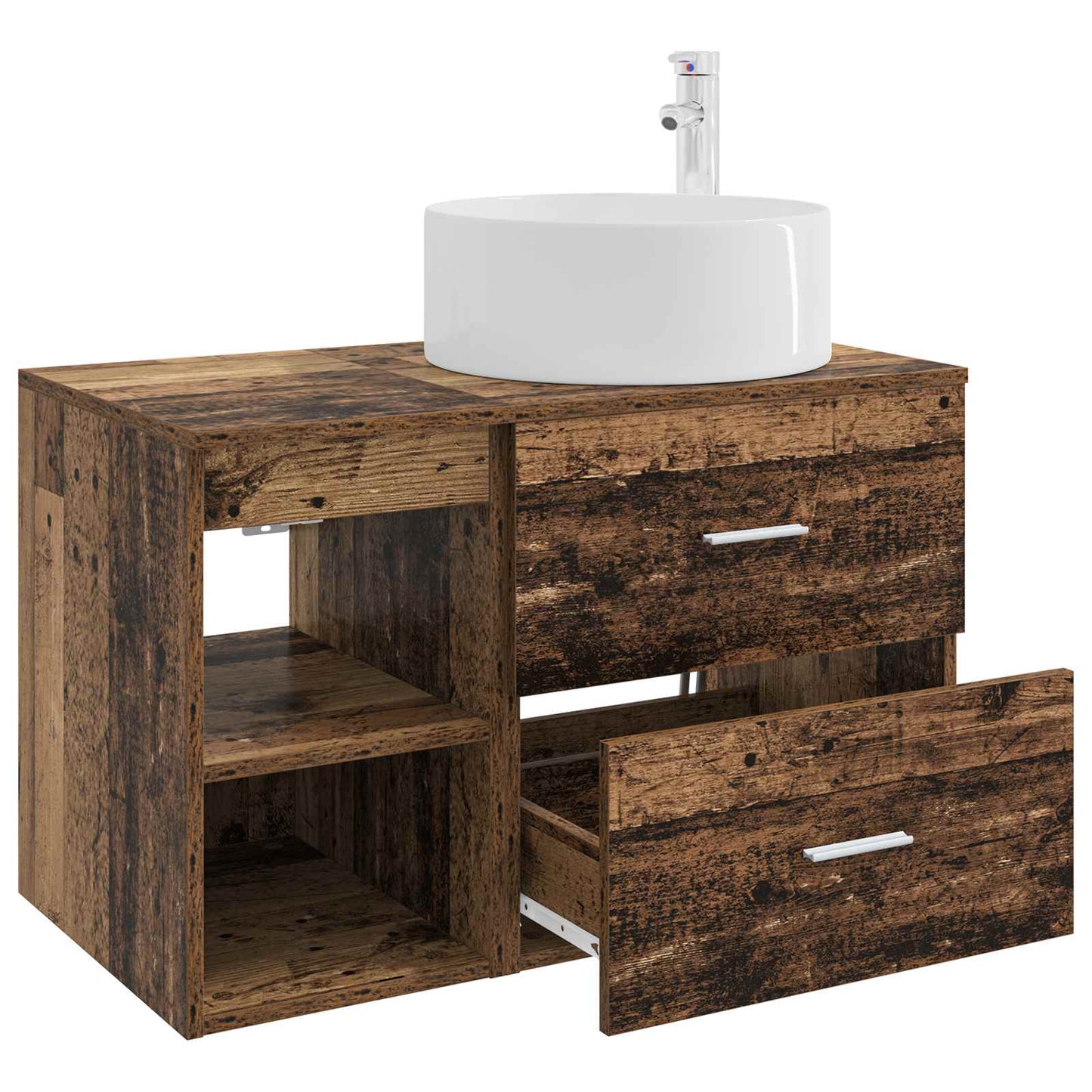 vidaXL Bathroom Furniture Set 2 pcs Old Wood Engineered Wood