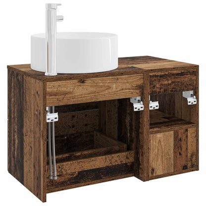 vidaXL Bathroom Furniture Set 2 pcs Old Wood Engineered Wood