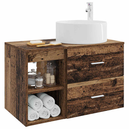 vidaXL Bathroom Furniture Set 2 pcs Old Wood Engineered Wood
