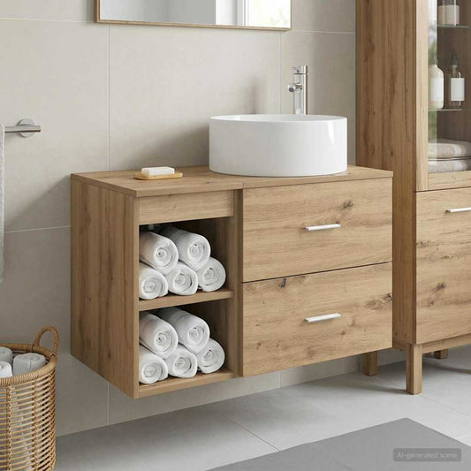vidaXL Bathroom Furniture Set 2 pcs Artisan Oak Engineered Wood