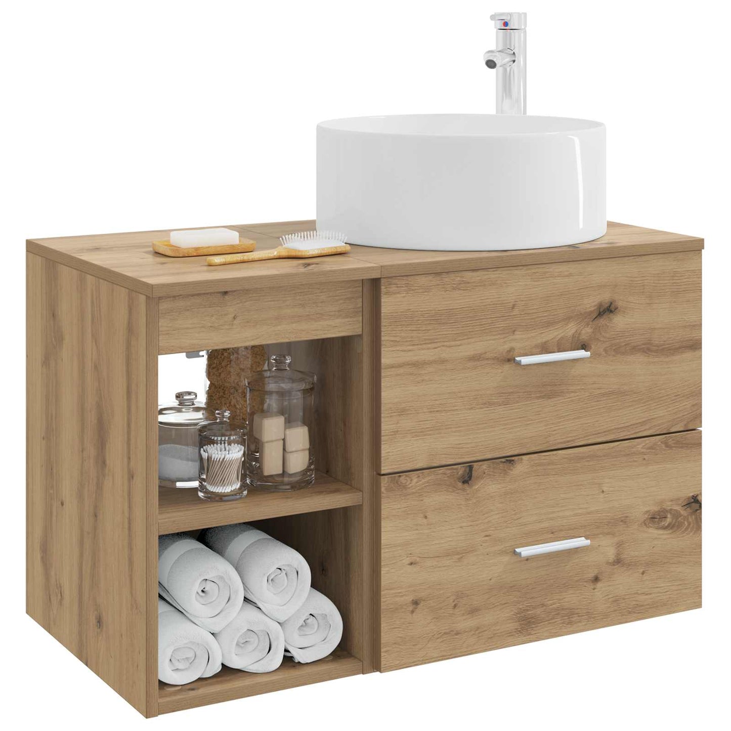 vidaXL Bathroom Furniture Set 2 pcs Artisan Oak Engineered Wood