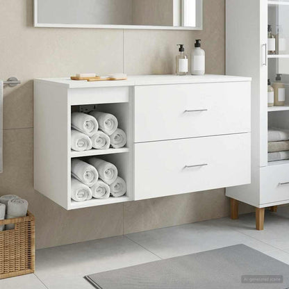 vidaXL Bathroom Furniture Set 2 pcs White Engineered Wood