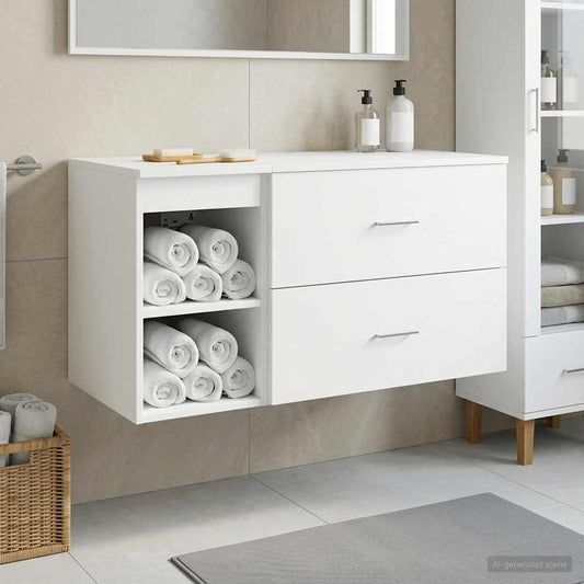 vidaXL Bathroom Furniture Set 2 pcs White Engineered Wood