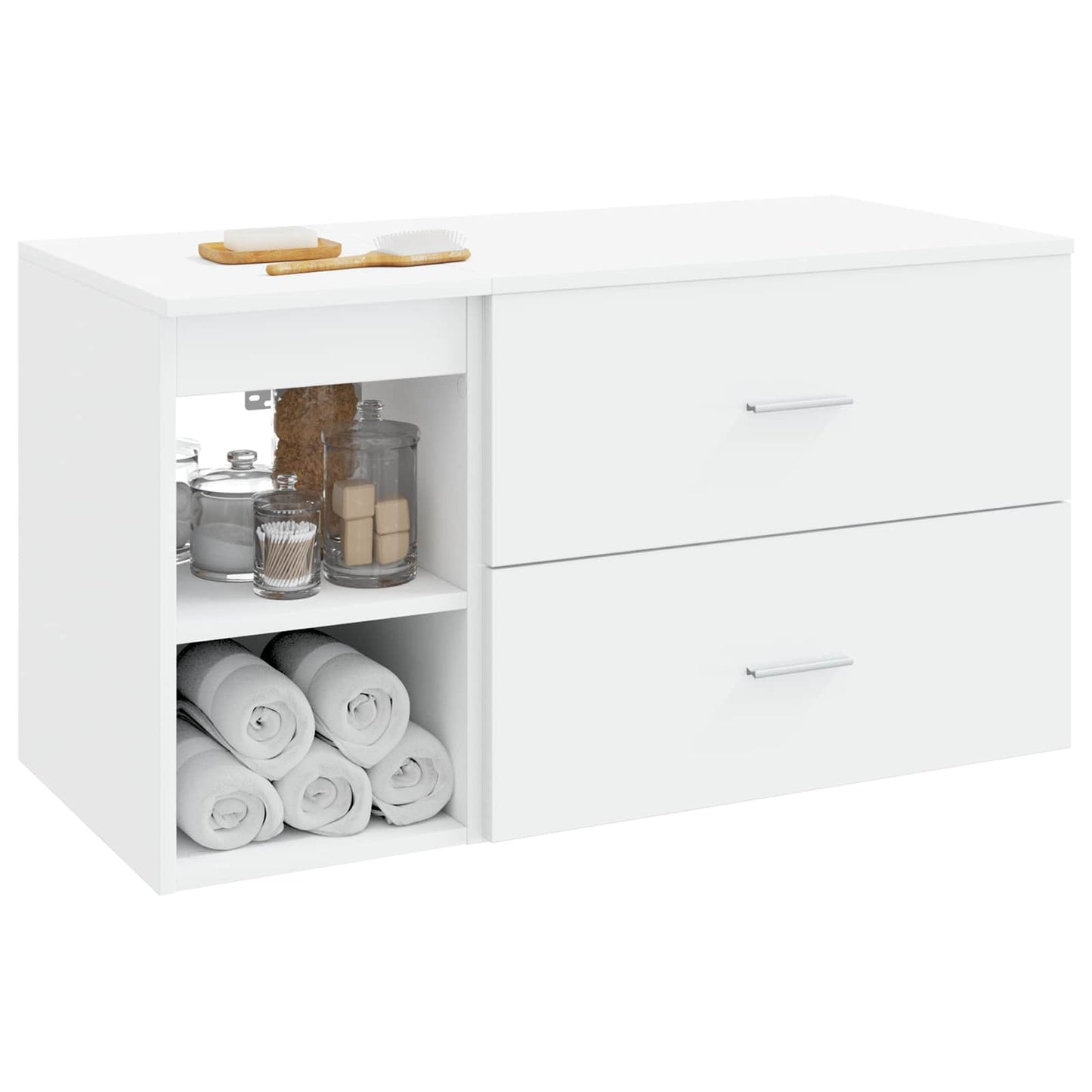 vidaXL Bathroom Furniture Set 2 pcs White Engineered Wood