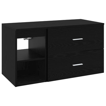 vidaXL Bathroom Furniture Set 2 pcs Black Oak Engineered Wood