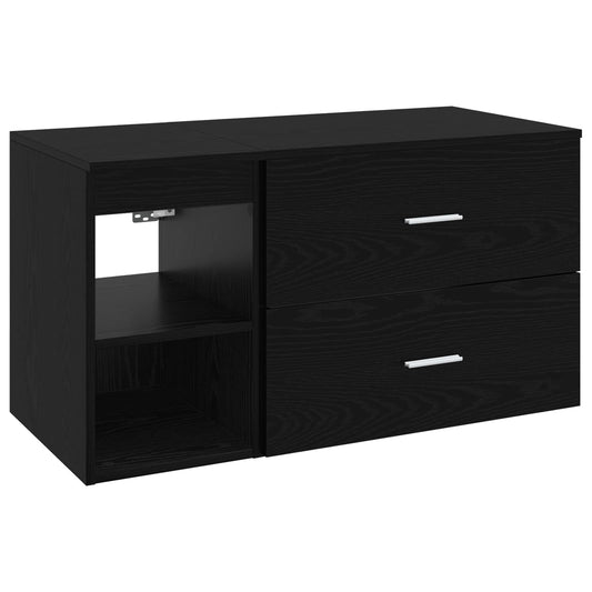 vidaXL Bathroom Furniture Set 2 pcs Black Oak Engineered Wood