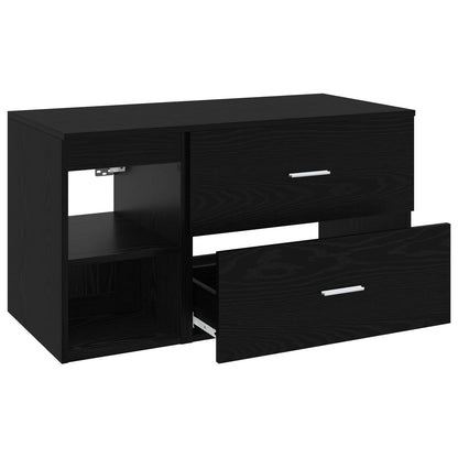 vidaXL Bathroom Furniture Set 2 pcs Black Oak Engineered Wood