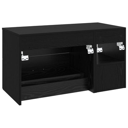 vidaXL Bathroom Furniture Set 2 pcs Black Oak Engineered Wood