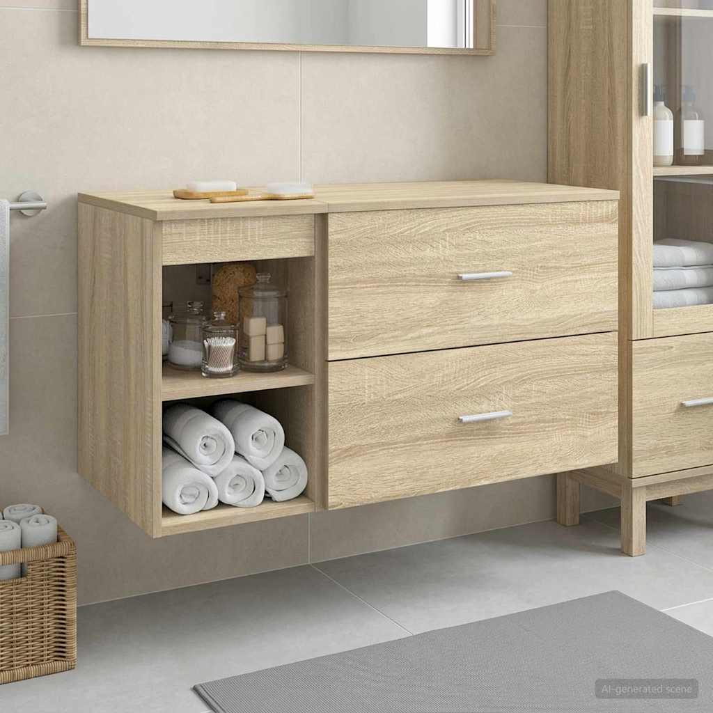 vidaXL Bathroom Furniture Set 2 pcs Sonoma Oak Engineered Wood