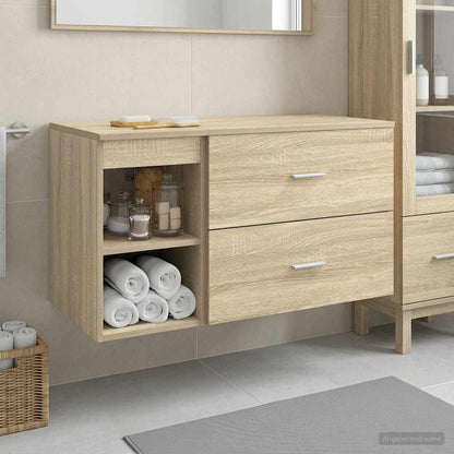 vidaXL Bathroom Furniture Set 2 pcs Sonoma Oak Engineered Wood