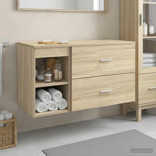 vidaXL Bathroom Furniture Set 2 pcs Sonoma Oak Engineered Wood